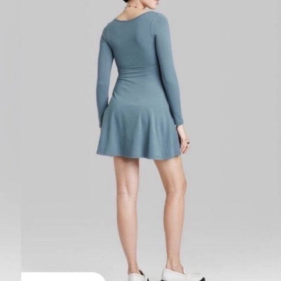 Wild Fable Juniors Twist Front Long Sleeve Dress, Size XXS, NWT - Picture 2 of 10